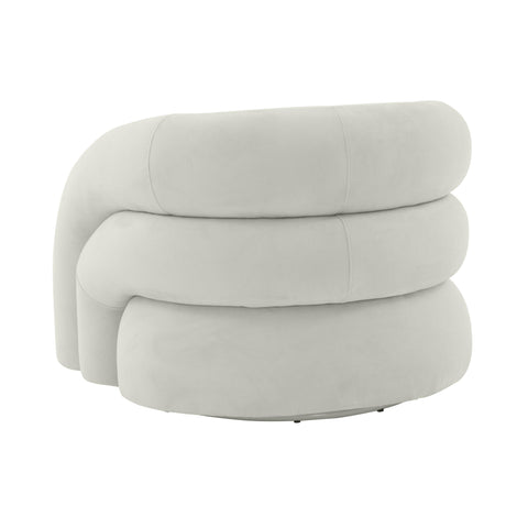 Briella Light Grey Velvet Swivel Chair