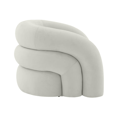 Briella Light Grey Velvet Swivel Chair