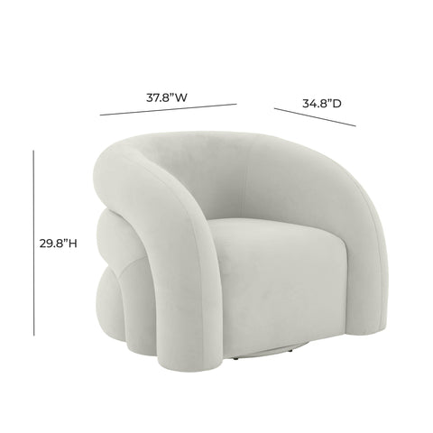 Briella Light Grey Velvet Swivel Chair