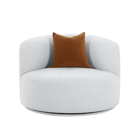 Crosshatch Grey Velvet Swivel Chair