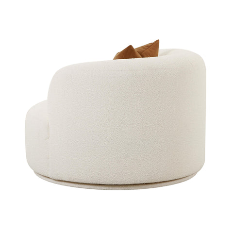 Crosshatch Cream Boucle Swivel Chair