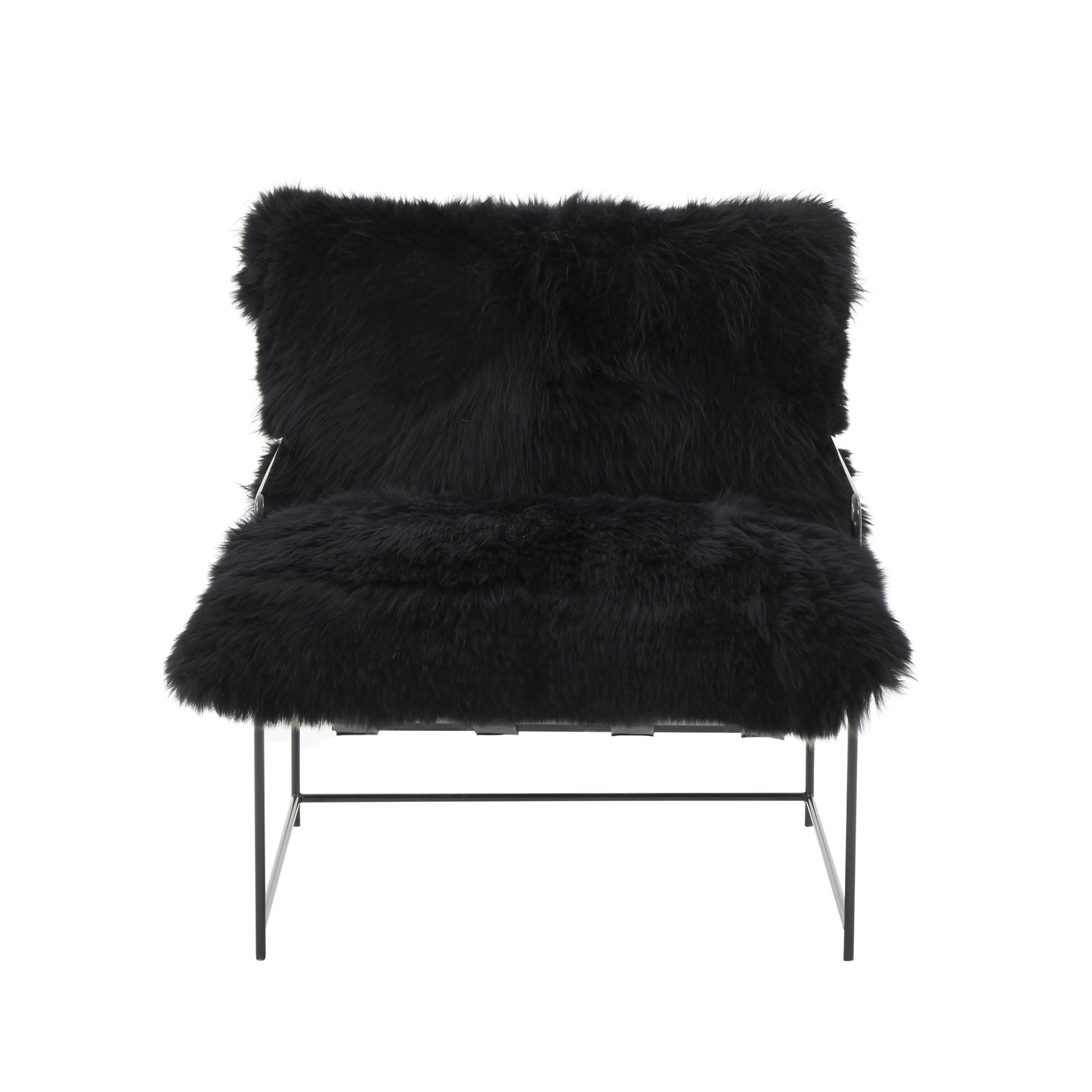 emery black genuine sheepskin chair