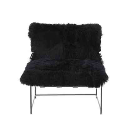 Emery Black Genuine Sheepskin Chair