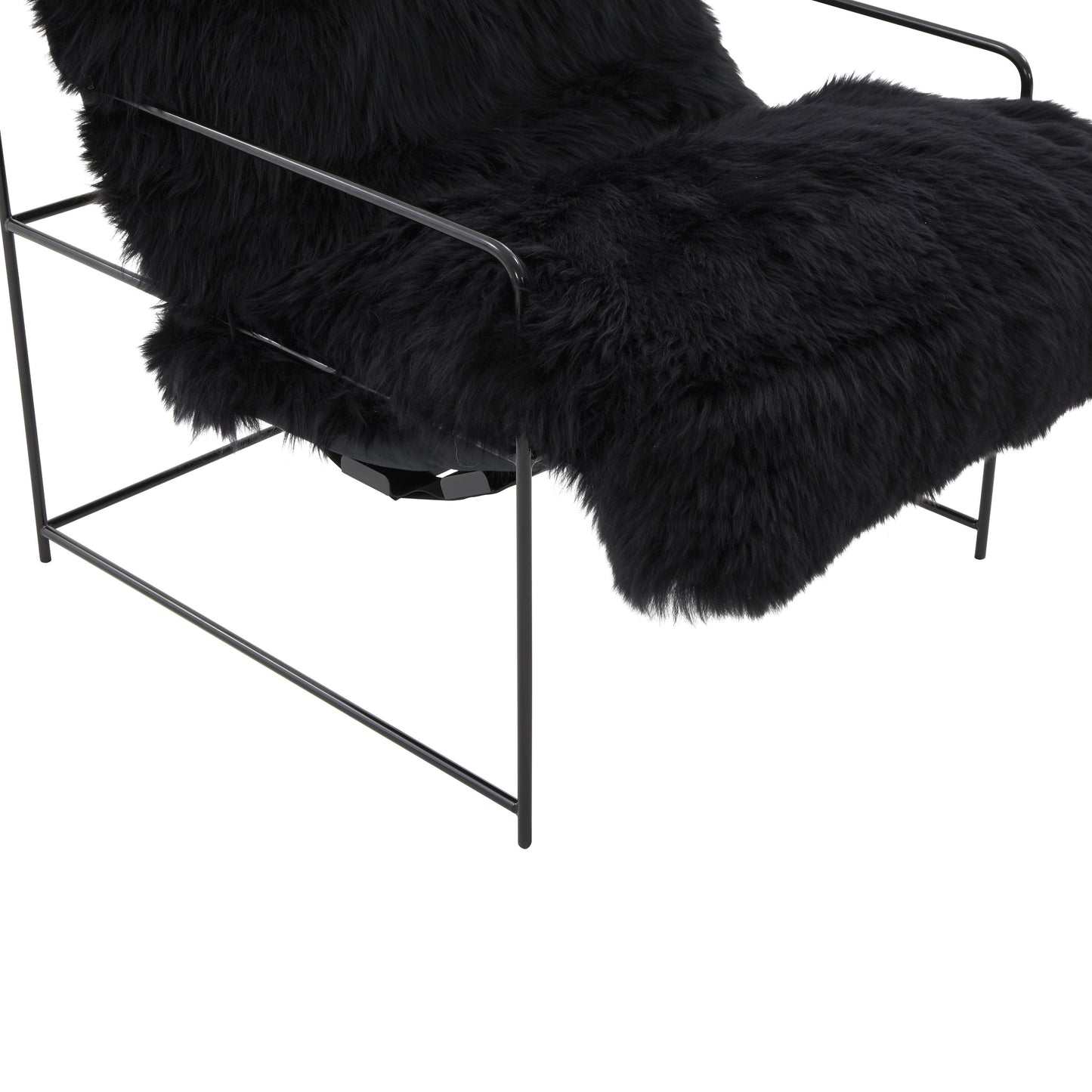 emery black genuine sheepskin chair