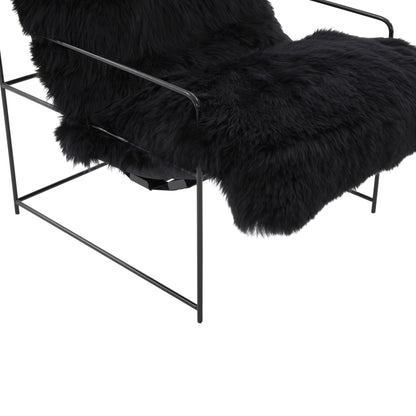 Emery Black Genuine Sheepskin Chair