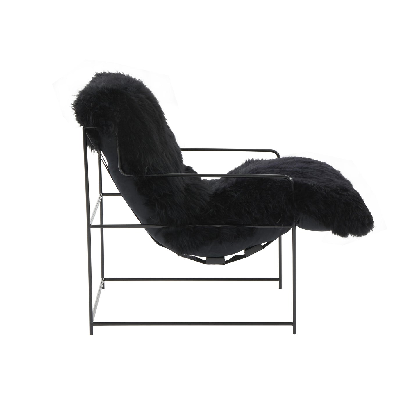 emery black genuine sheepskin chair