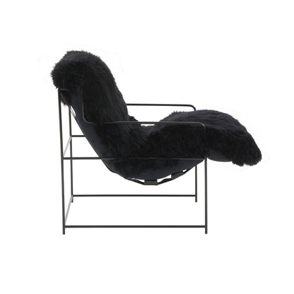 Emery Black Genuine Sheepskin Chair