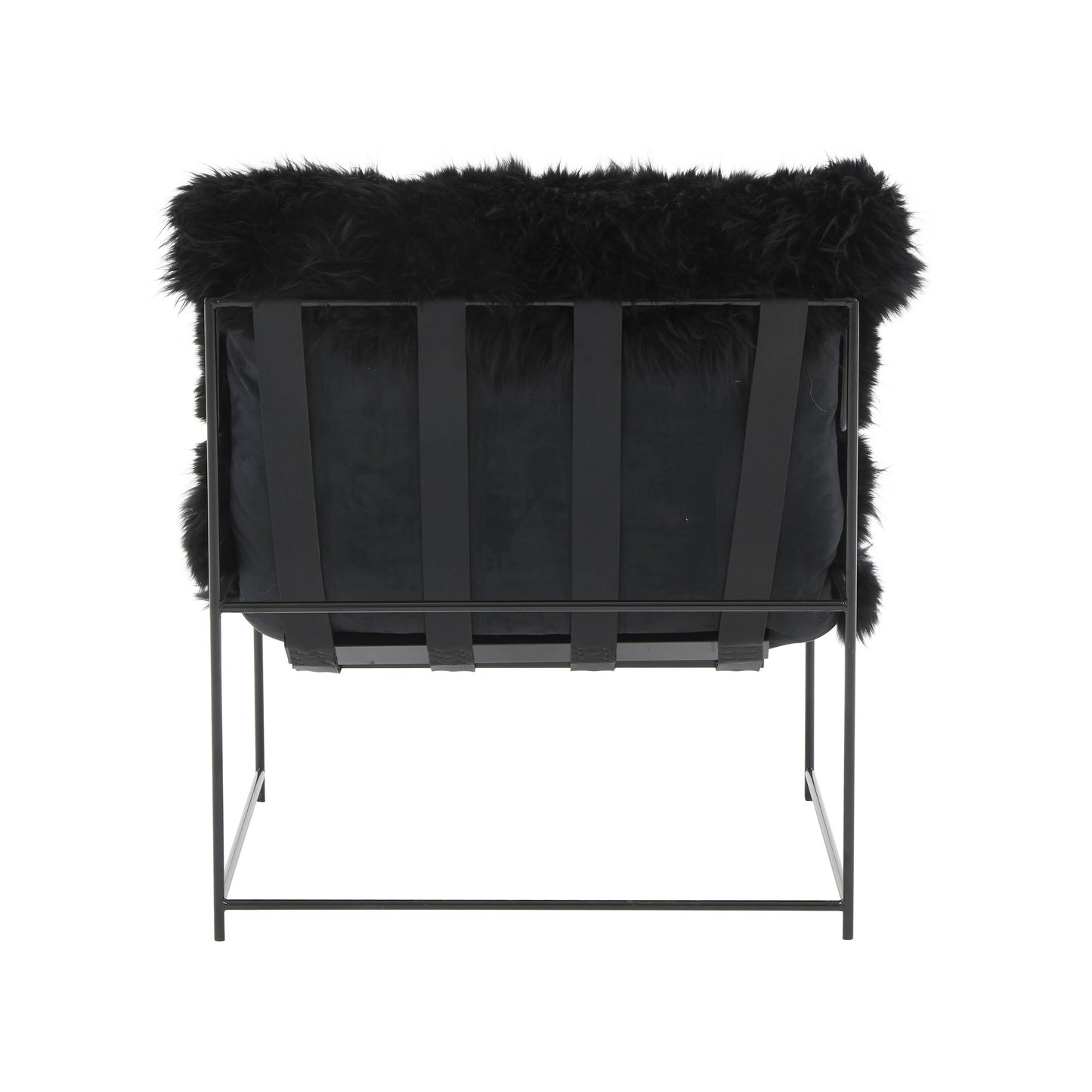 emery black genuine sheepskin chair