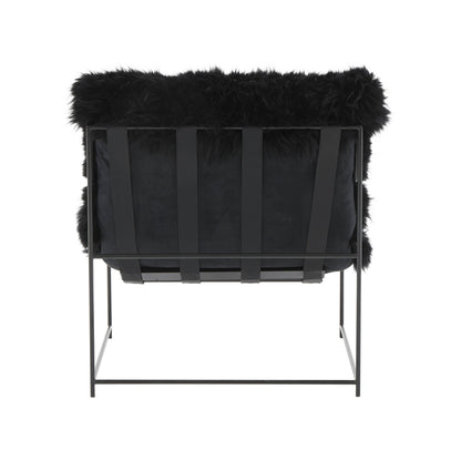 Emery Black Genuine Sheepskin Chair