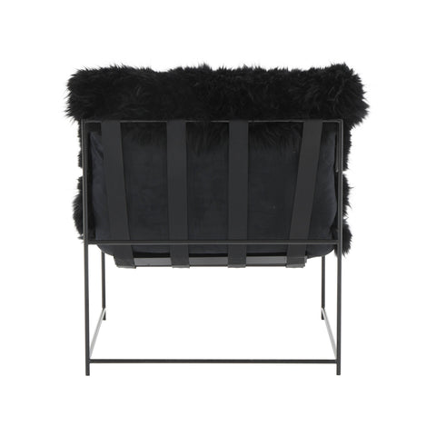 Emery Black Genuine Sheepskin Chair