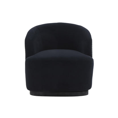 Palla Black Velvet Swivel Chair