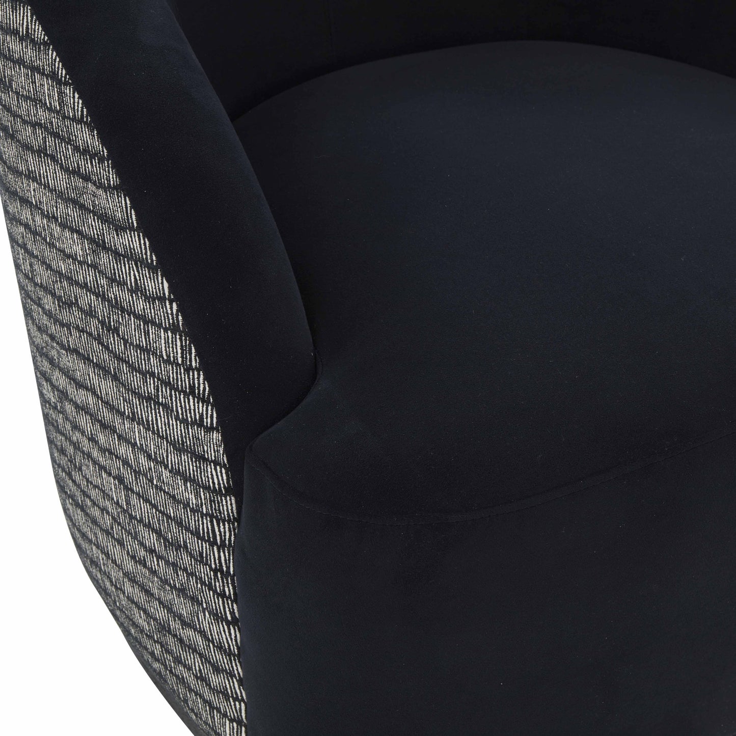 palla black velvet swivel chair