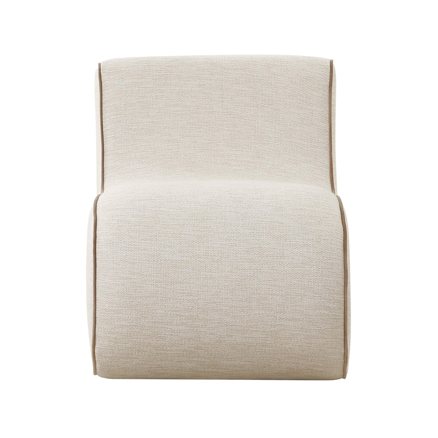 chic cream basketweave accent chair