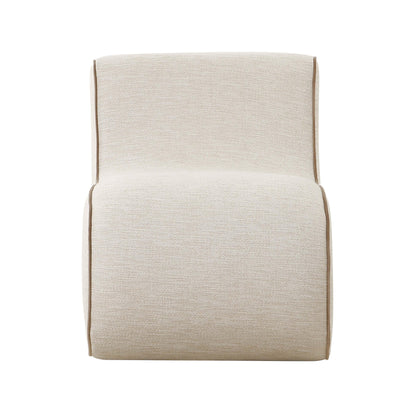 Chic Cream Basketweave Accent Chair