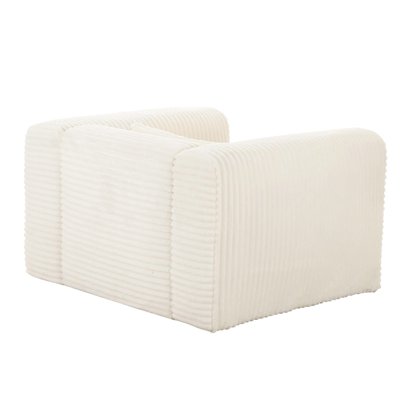 brandy fluffy oversized cream corduroy armchair