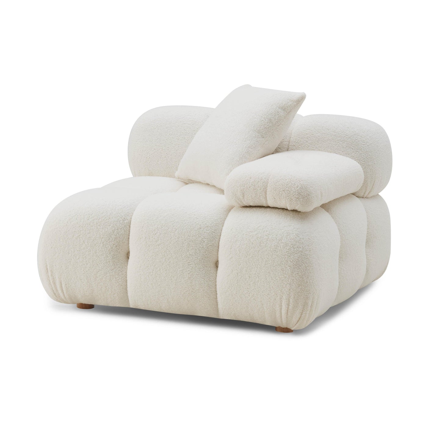 earl cream vegan shearling modular corner chair