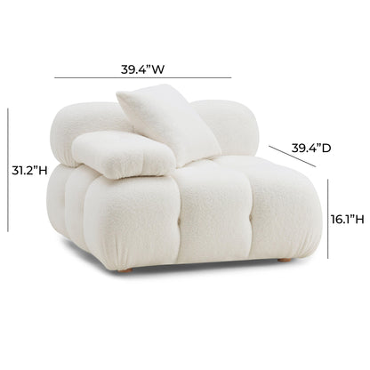 Earl Cream Vegan Shearling Modular Corner Chair