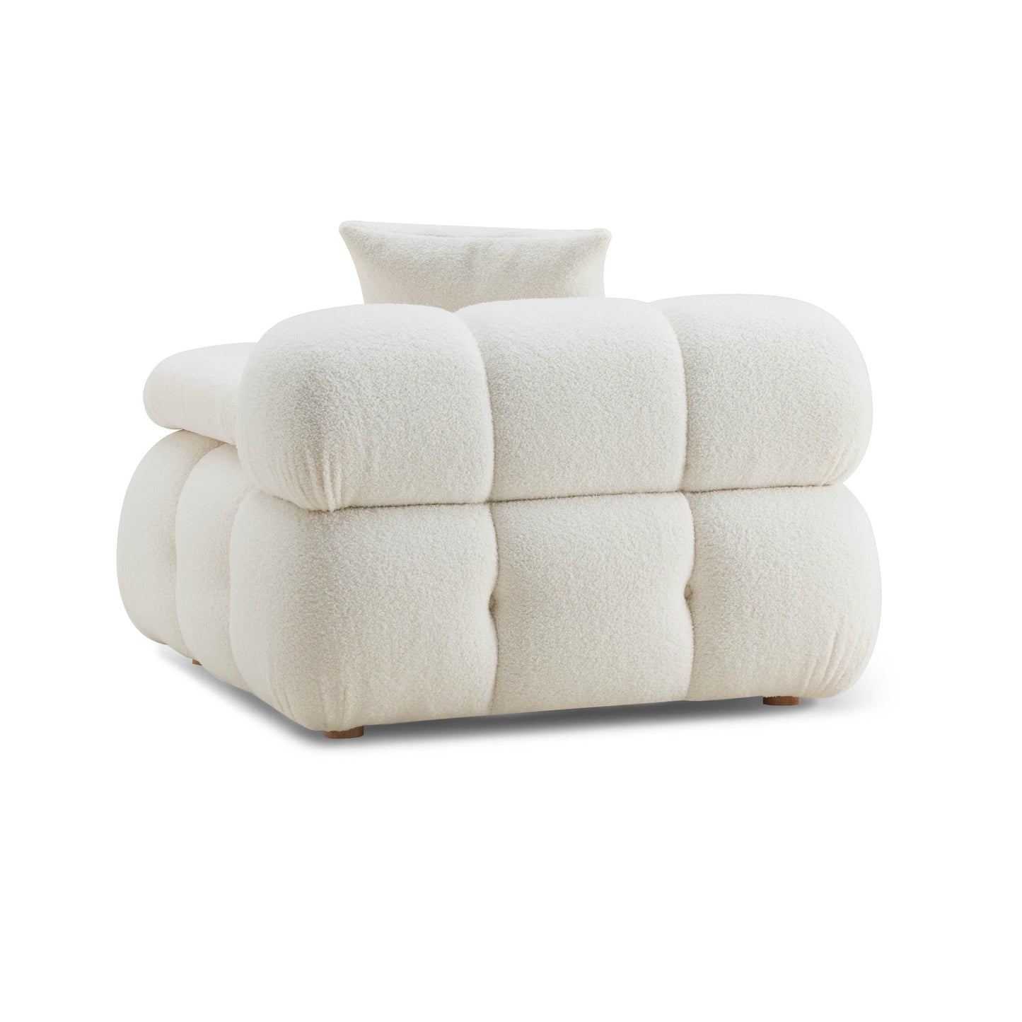 earl cream vegan shearling modular armless chair