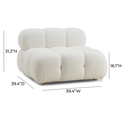 Earl Cream Vegan Shearling Modular Armless Chair