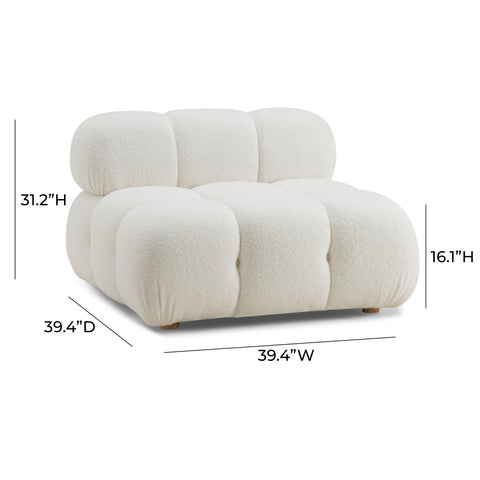 Earl Cream Vegan Shearling Modular Armless Chair