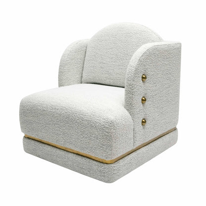 Calliope Nubby Cotton White Chenille Accent Chair