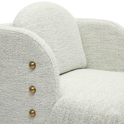 Calliope Nubby Cotton White Chenille Accent Chair