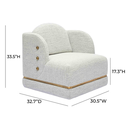 Calliope Nubby Cotton White Chenille Accent Chair