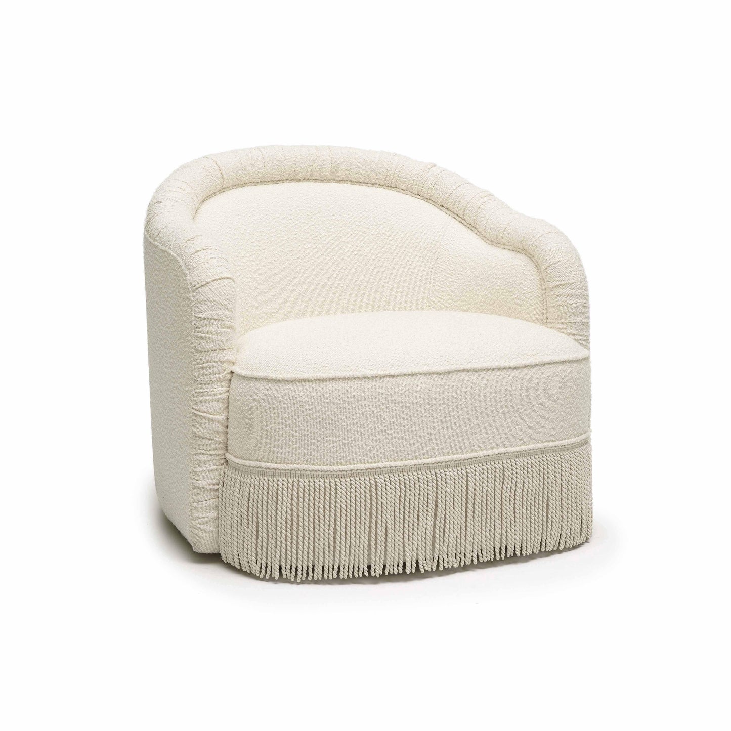 desiree cream boucle tassel lounge chair