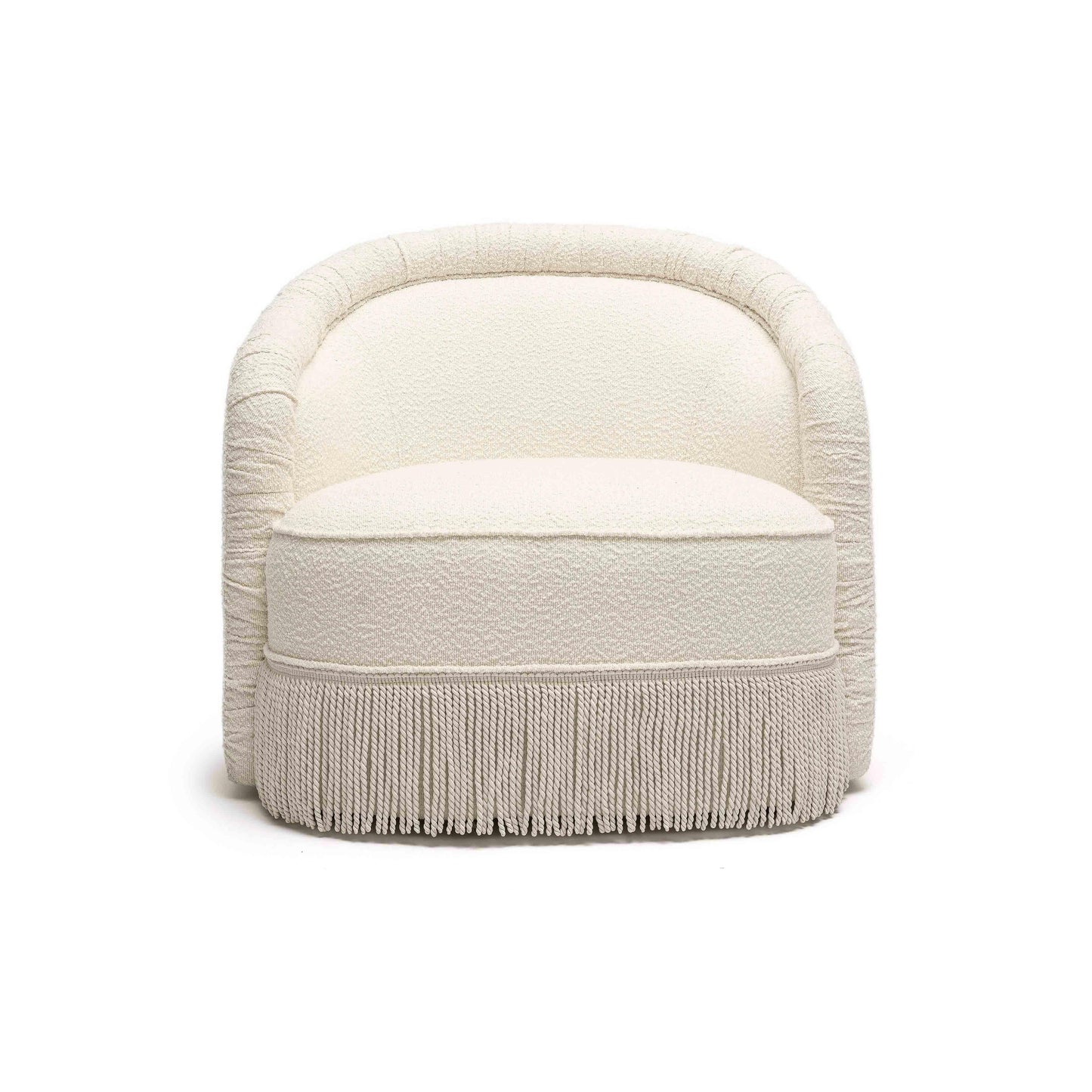 desiree cream boucle tassel lounge chair