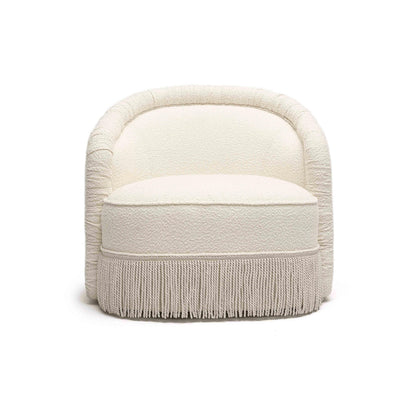 Desiree Cream Boucle Tassel Lounge Chair