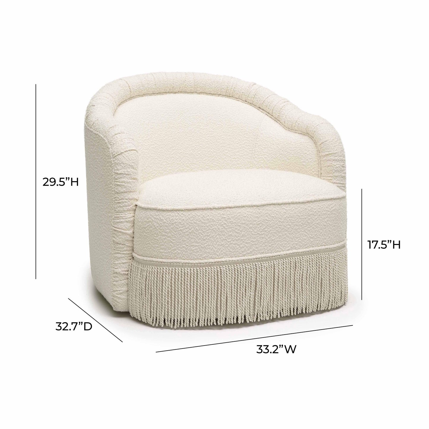 desiree cream boucle tassel lounge chair