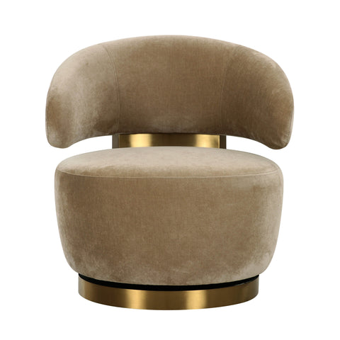 Arielle Beaumont Upcycled Contract-Grade Fabric Swivel Accent Chair - image 3