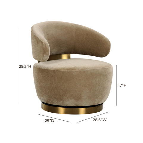 Arielle Beaumont Upcycled Contract-Grade Fabric Swivel Accent Chair - image 6