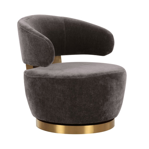Arielle Beaumont Upcycled Contract-Grade Fabric Swivel Accent Chair - image 1