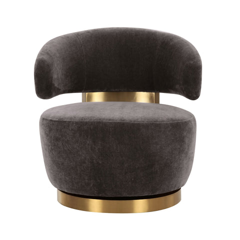 Arielle Beaumont Upcycled Contract-Grade Fabric Swivel Accent Chair - image 2