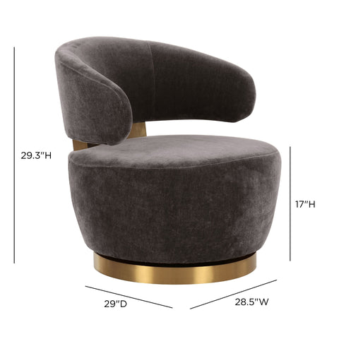 Arielle Beaumont Upcycled Contract-Grade Fabric Swivel Accent Chair - image 5