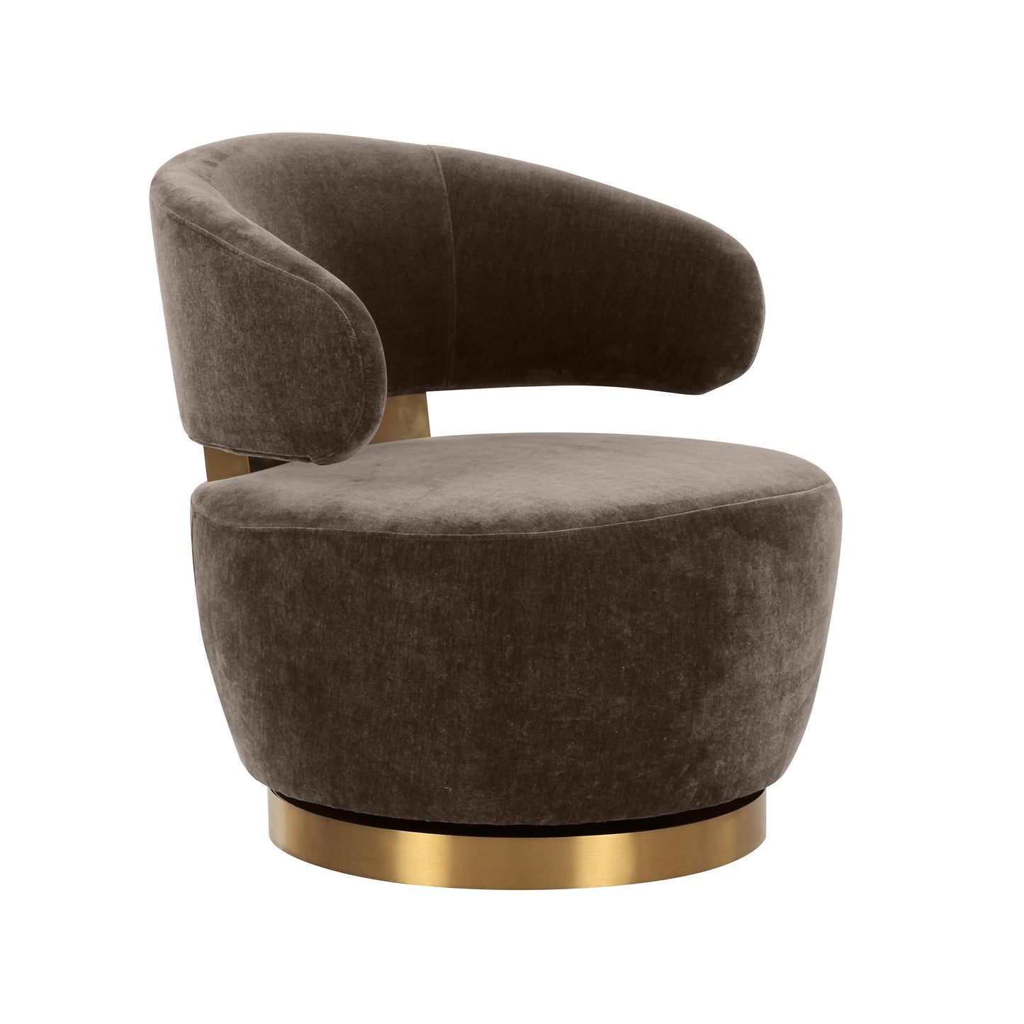 keelee chocolate brown recycled fabric swivel chair