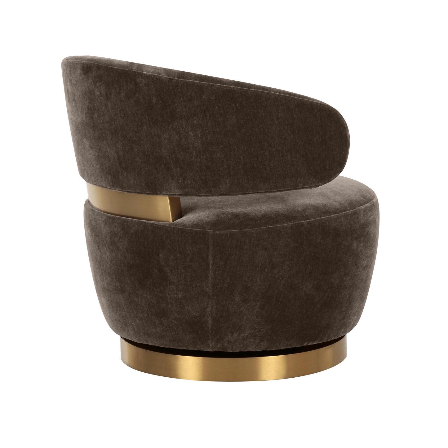 keelee chocolate brown recycled fabric swivel chair