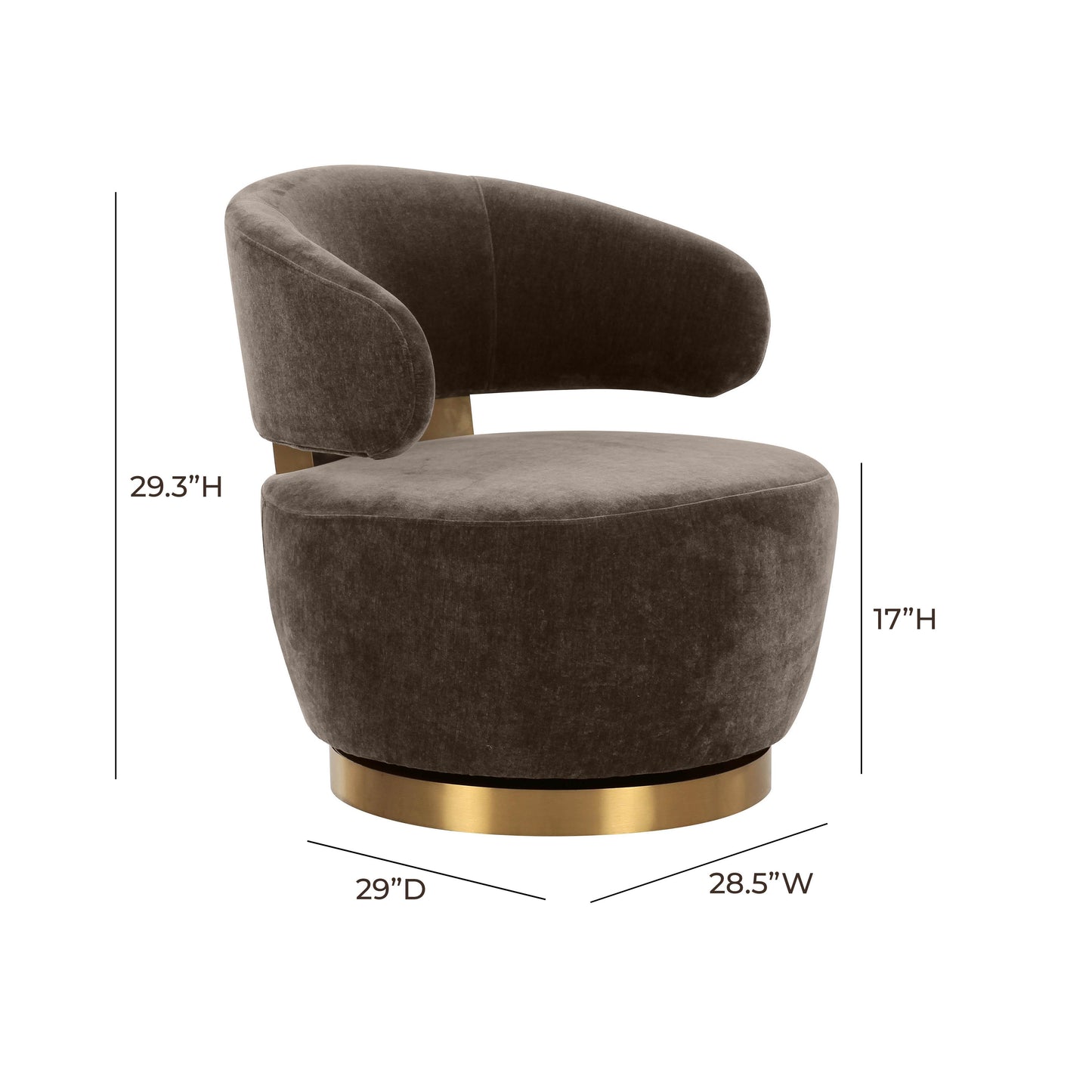 keelee chocolate brown recycled fabric swivel chair