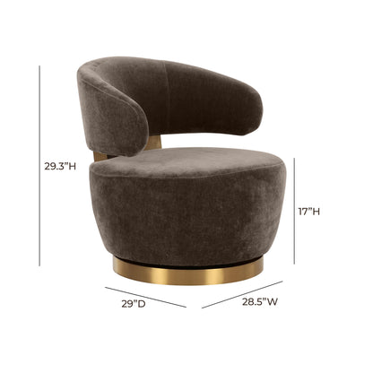 Keelee Chocolate Brown Recycled Fabric Swivel Chair