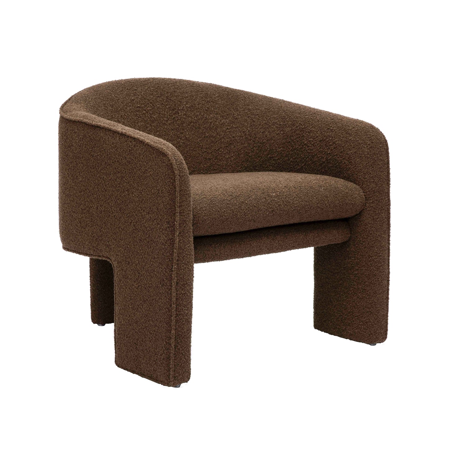 naya chocolate brown boucle accent chair