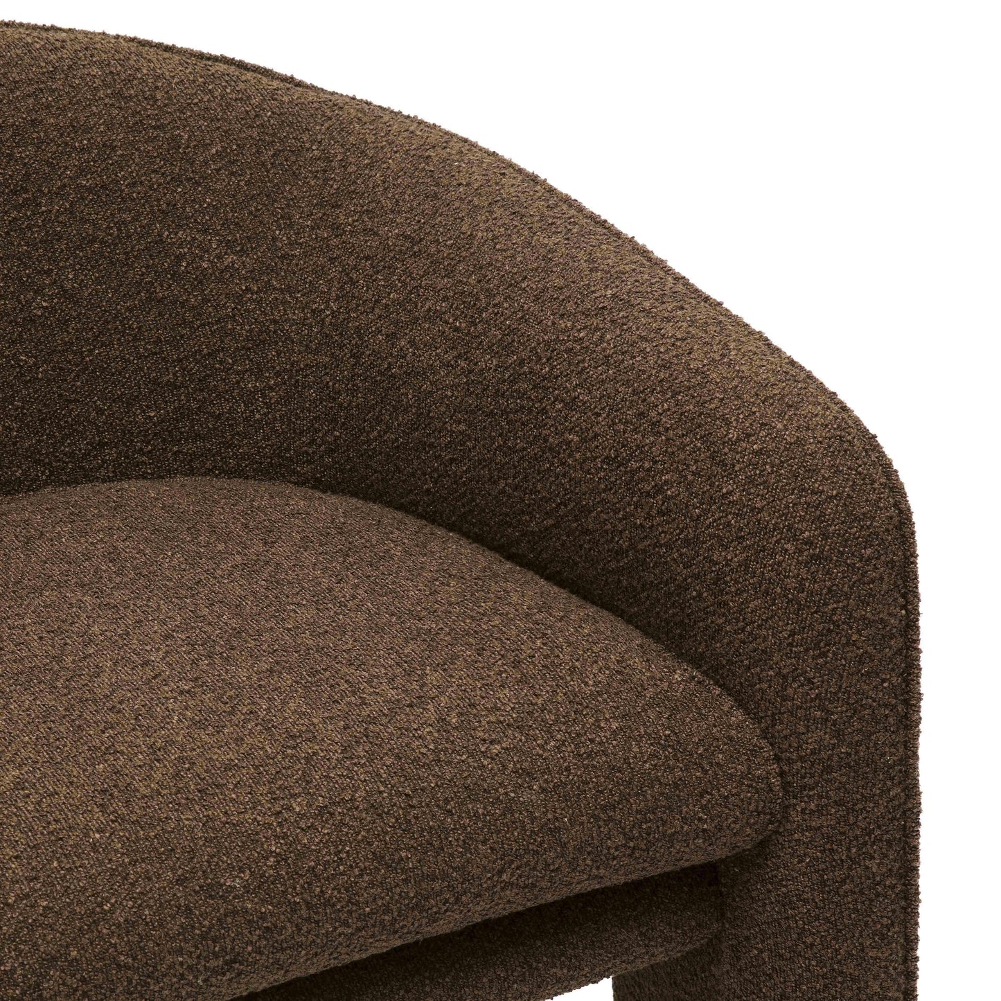 naya chocolate brown boucle accent chair