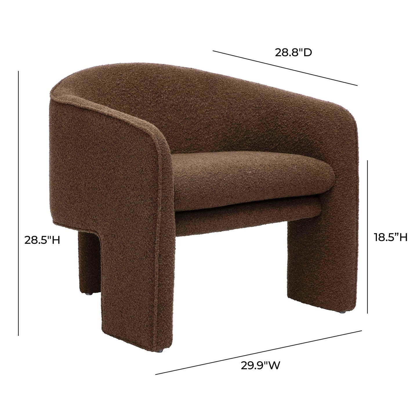 naya chocolate brown boucle accent chair