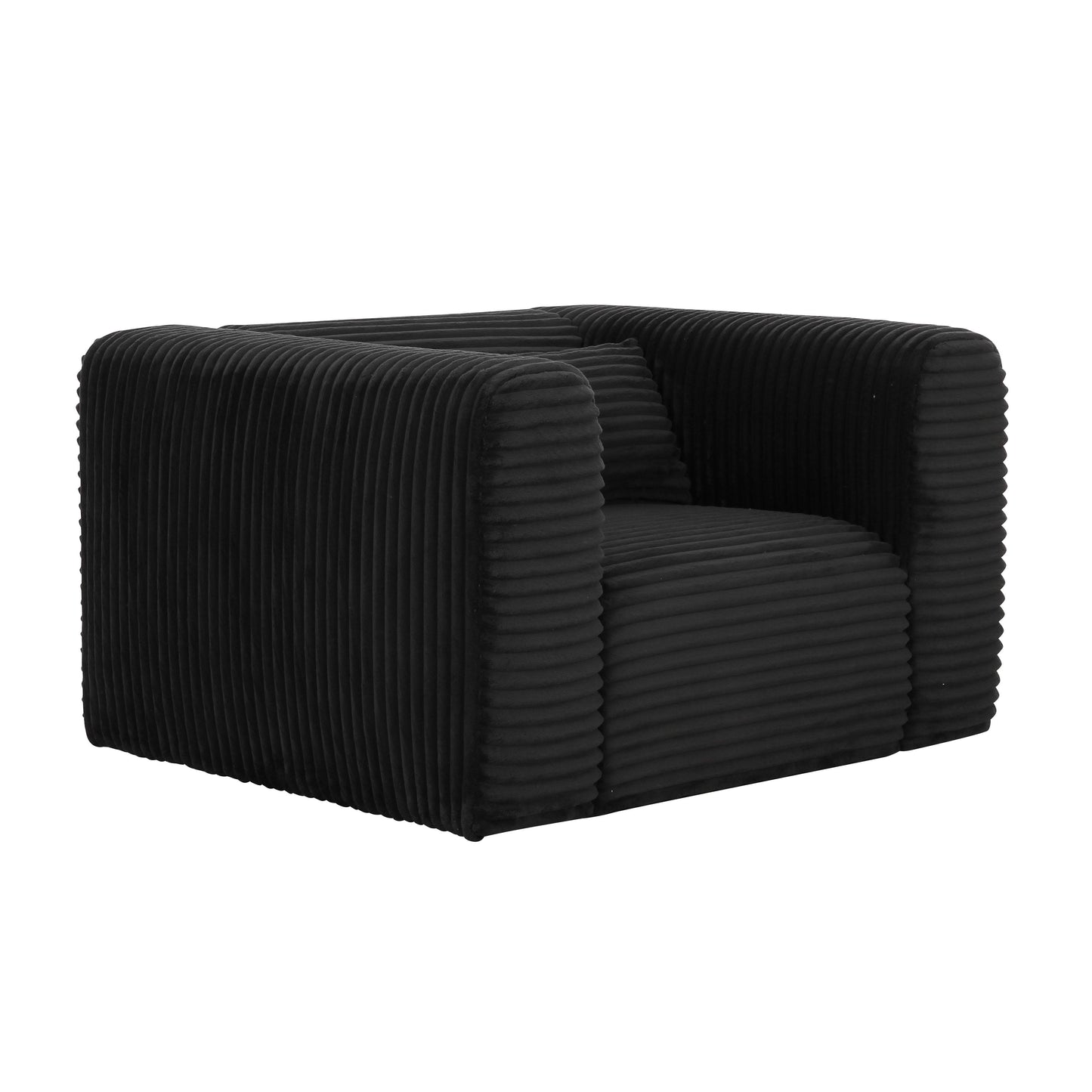 maddie fluffy oversized black corduroy armchair