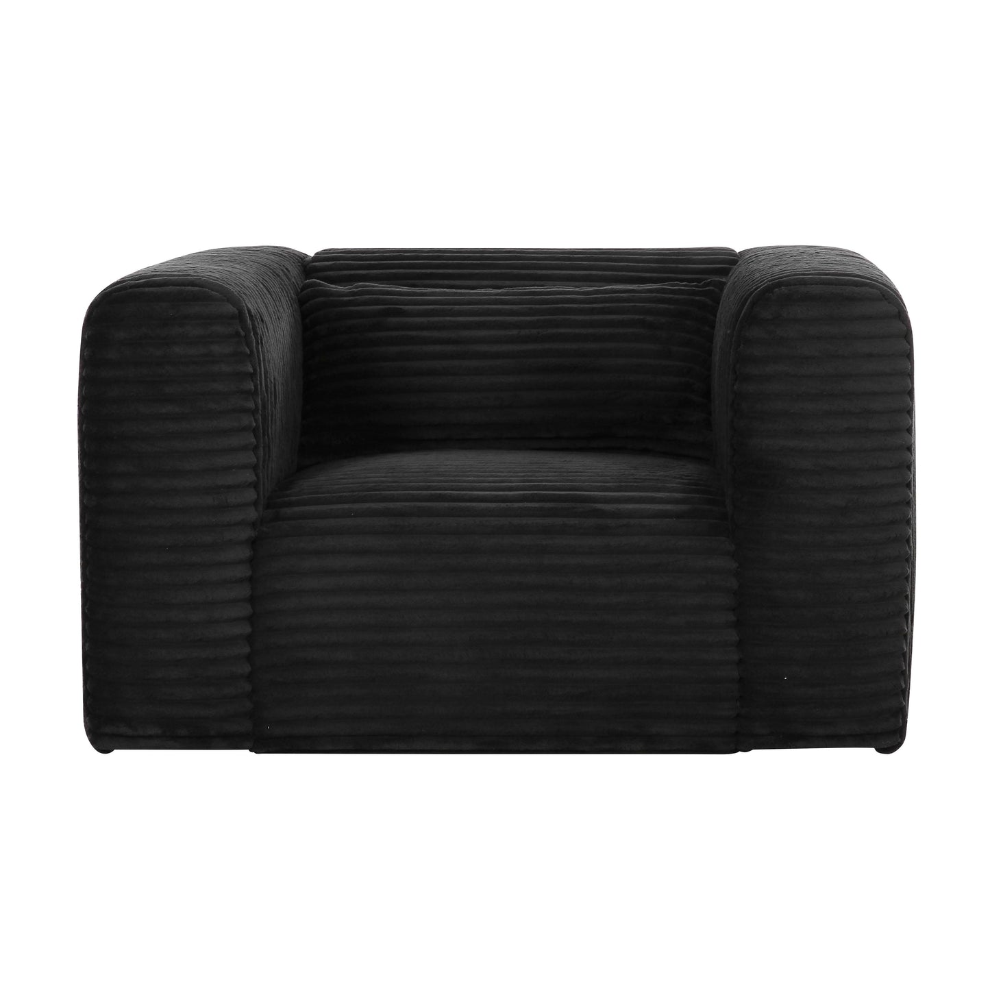 maddie fluffy oversized black corduroy armchair