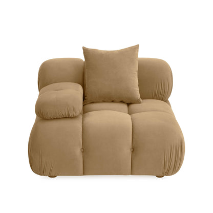 Skully Cafe Au Lait Performance Velvet Modular Corner Chair