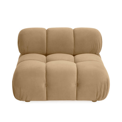 Skully Cafe Au Lait Performance Velvet Modular Armless Chair