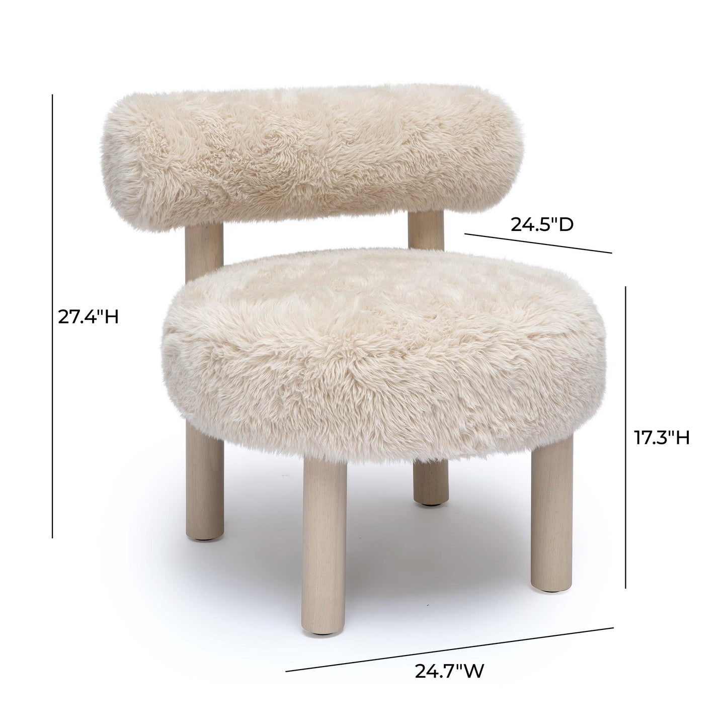 austin natural vegan shearling accent chair