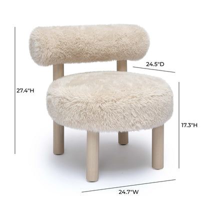 Austin Natural Vegan Shearling Accent Chair