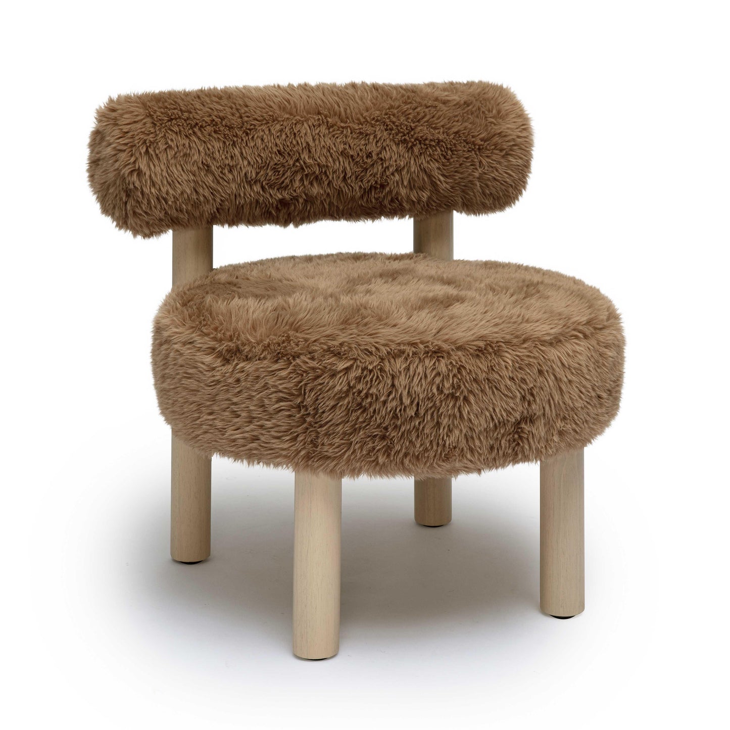 austin dark taupe vegan shearling accent chair